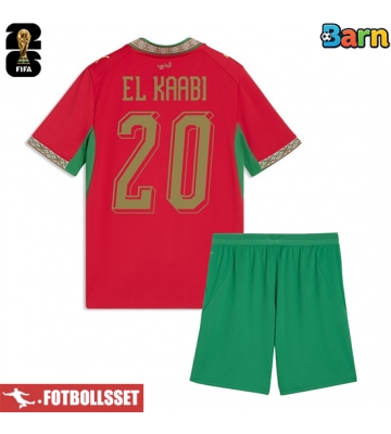 Marocko Ayoub El Kaabi #20 Hemmatröja Barn VM 2026 Kortärmad (+ Korta byxor)